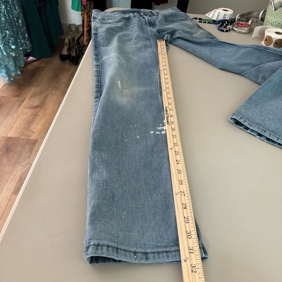 Wrangler Men's Distressed Painters Jeans Blue Straight Leg 30x32 Grunge Workwear - Picture 14 of 14